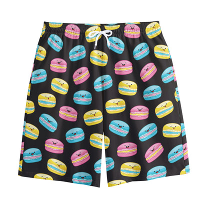 Happy Macarons Pattern Print Cotton Shorts