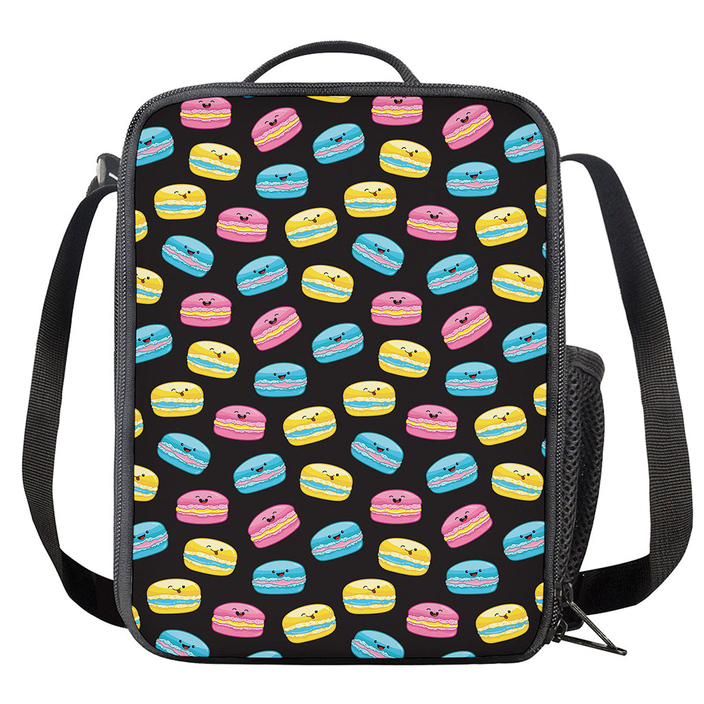Happy Macarons Pattern Print Crossbody Lunch Bag
