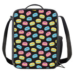 Happy Macarons Pattern Print Crossbody Lunch Bag
