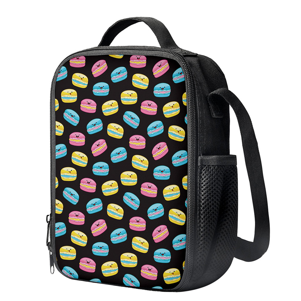 Happy Macarons Pattern Print Crossbody Lunch Bag