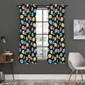 Happy Macarons Pattern Print Grommet Curtain Panels