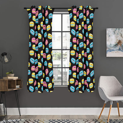 Happy Macarons Pattern Print Curtain