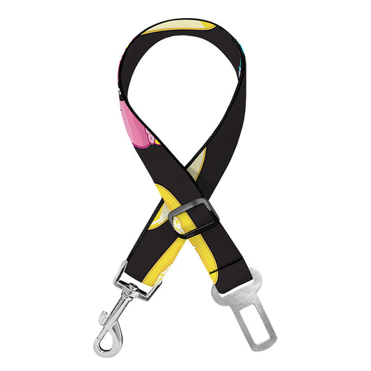 Happy Macarons Pattern Print Dog Seat Belt