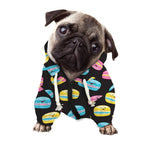 Happy Macarons Pattern Print Dog Zip Up Hoodie