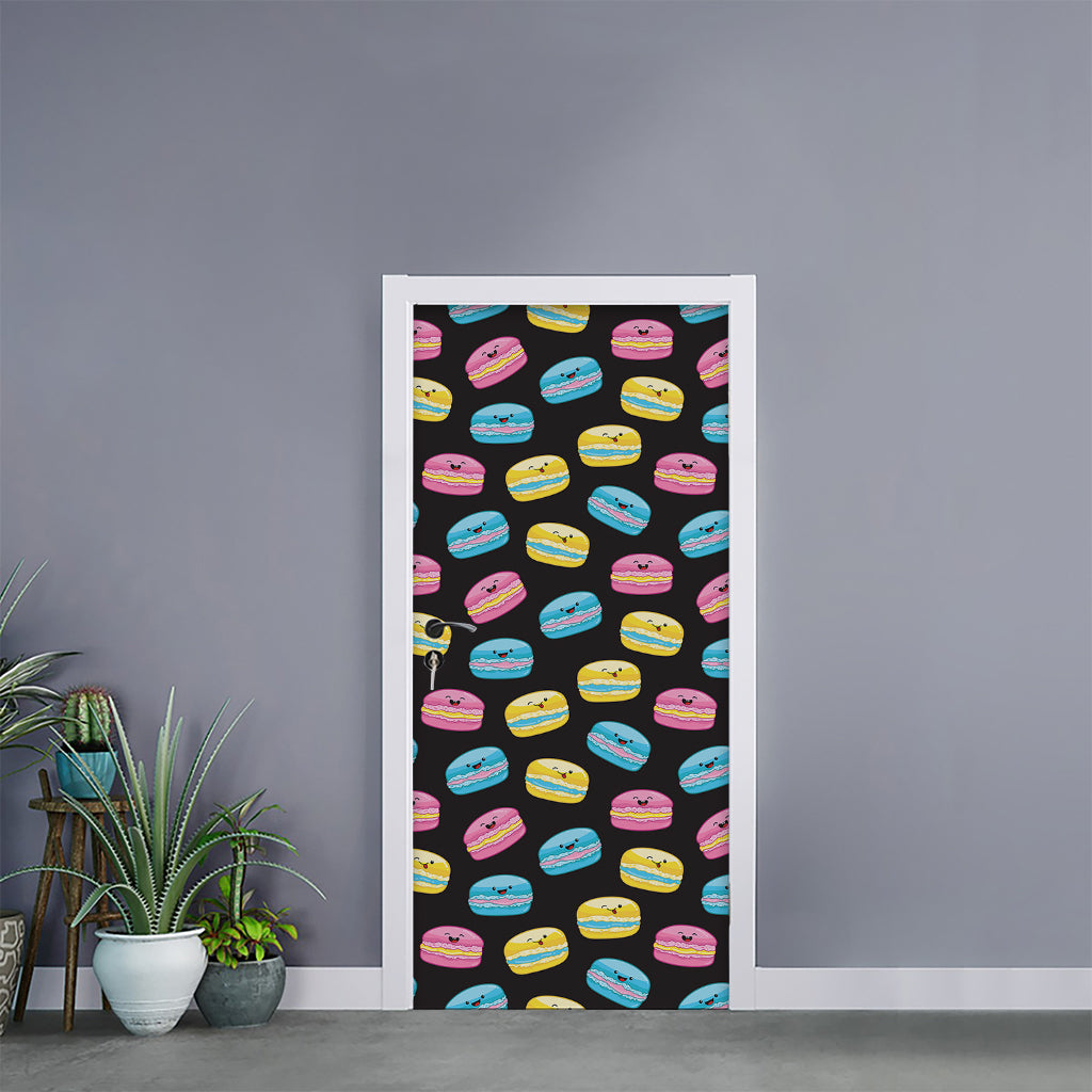 Happy Macarons Pattern Print Door Sticker