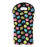 Happy Macarons Pattern Print Double Neoprene Wine Tote