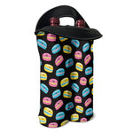 Happy Macarons Pattern Print Double Neoprene Wine Tote