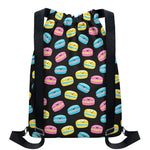 Happy Macarons Pattern Print Drawstring Backpack
