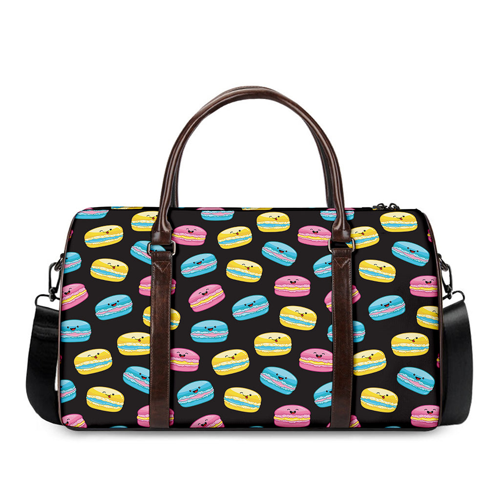 Happy Macarons Pattern Print Duffle Bag