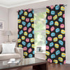 Happy Macarons Pattern Print Extra Wide Grommet Curtains