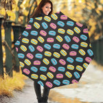 Happy Macarons Pattern Print Foldable Umbrella