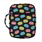 Happy Macarons Pattern Print Front Pocket Bible Bag
