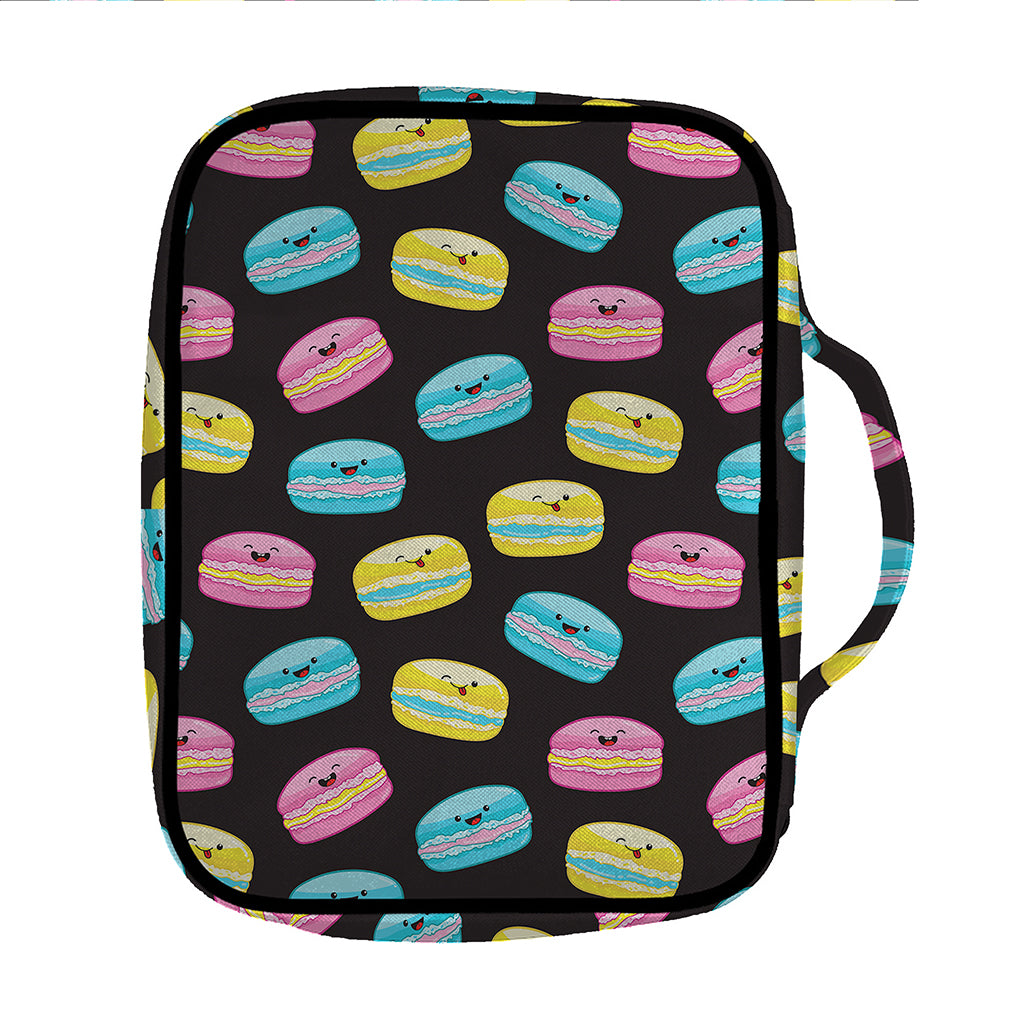 Happy Macarons Pattern Print Front Pocket Bible Bag
