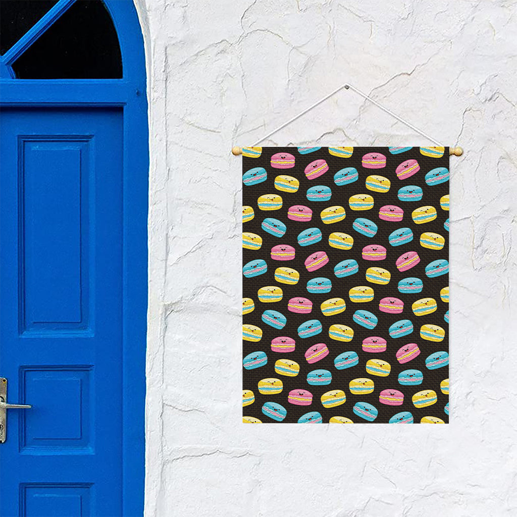 Happy Macarons Pattern Print Garden Flag