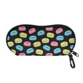 Happy Macarons Pattern Print Glasses Case