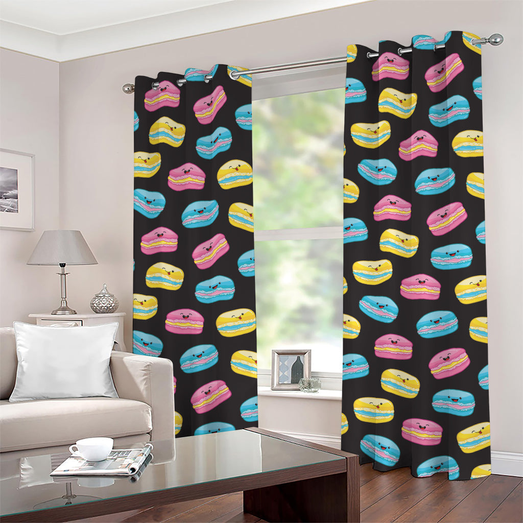 Happy Macarons Pattern Print Grommet Curtains