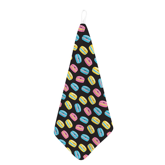 Happy Macarons Pattern Print Hand Towel