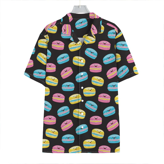 Happy Macarons Pattern Print Hawaiian Shirt