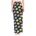 Happy Macarons Pattern Print High Slit Maxi Skirt