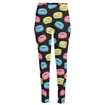 Happy Macarons Pattern Print High-Waisted Pocket Leggings