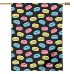 Happy Macarons Pattern Print House Flag
