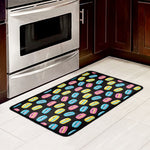 Happy Macarons Pattern Print Kitchen Mat