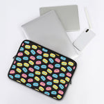 Happy Macarons Pattern Print Laptop Sleeve