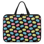 Happy Macarons Pattern Print Laptop Sleeve With Handle