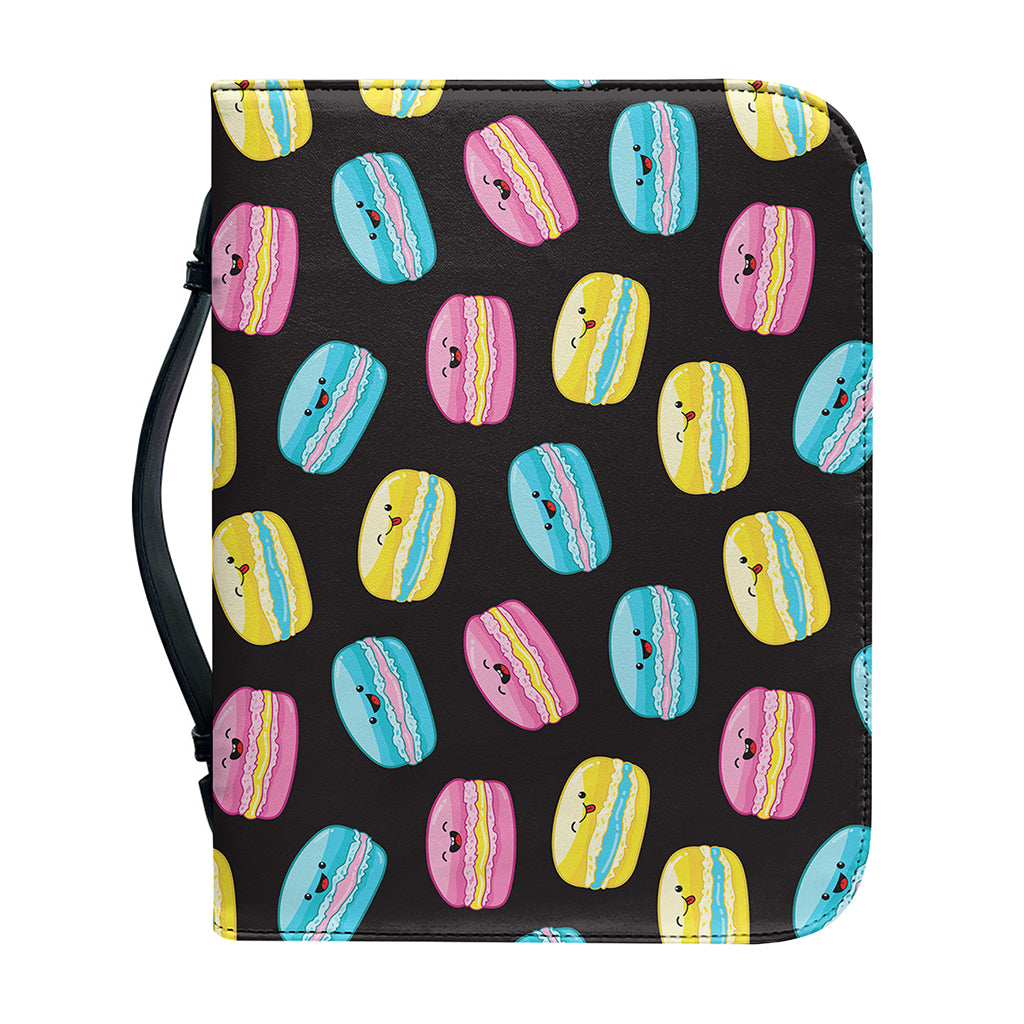 Happy Macarons Pattern Print Leather Bible Cover