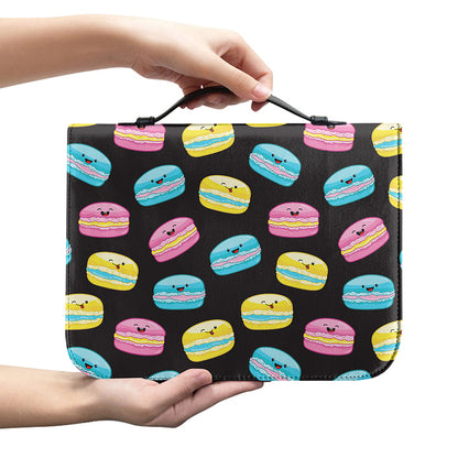 Happy Macarons Pattern Print Leather Bible Cover