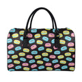Happy Macarons Pattern Print Leather Duffel Bag