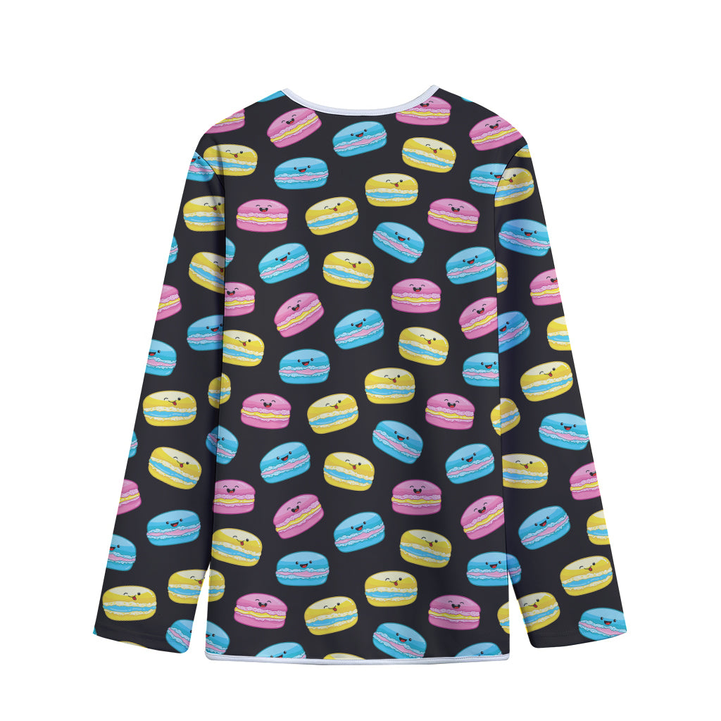 Happy Macarons Pattern Print Long Sleeve Short Coat