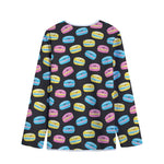 Happy Macarons Pattern Print Long Sleeve Short Coat