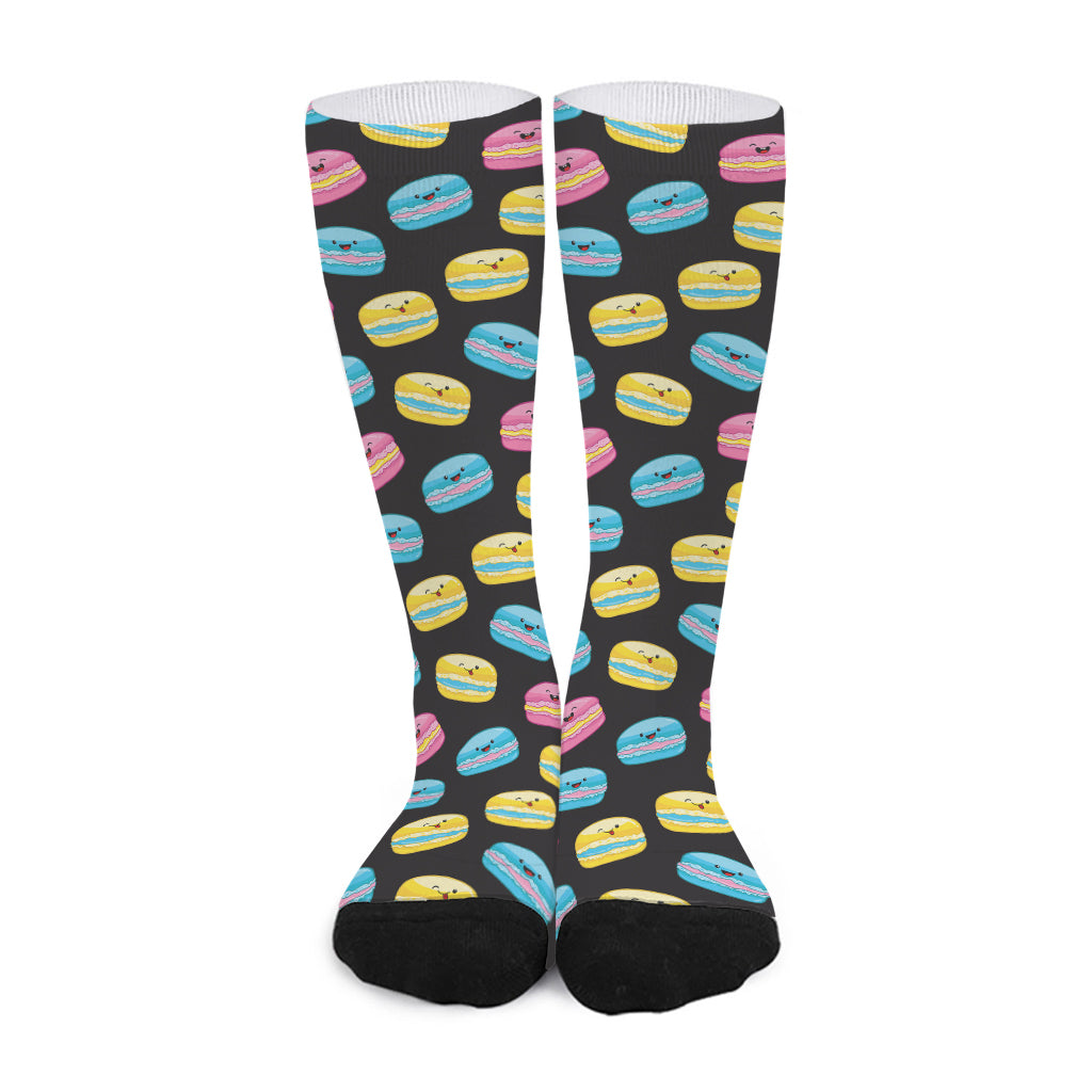 Happy Macarons Pattern Print Long Socks