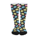 Happy Macarons Pattern Print Long Socks
