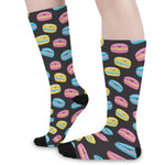 Happy Macarons Pattern Print Long Socks
