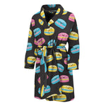Happy Macarons Pattern Print Men's Bathrobe