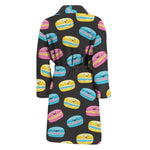 Happy Macarons Pattern Print Men's Bathrobe
