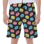Happy Macarons Pattern Print Men's Beach Shorts