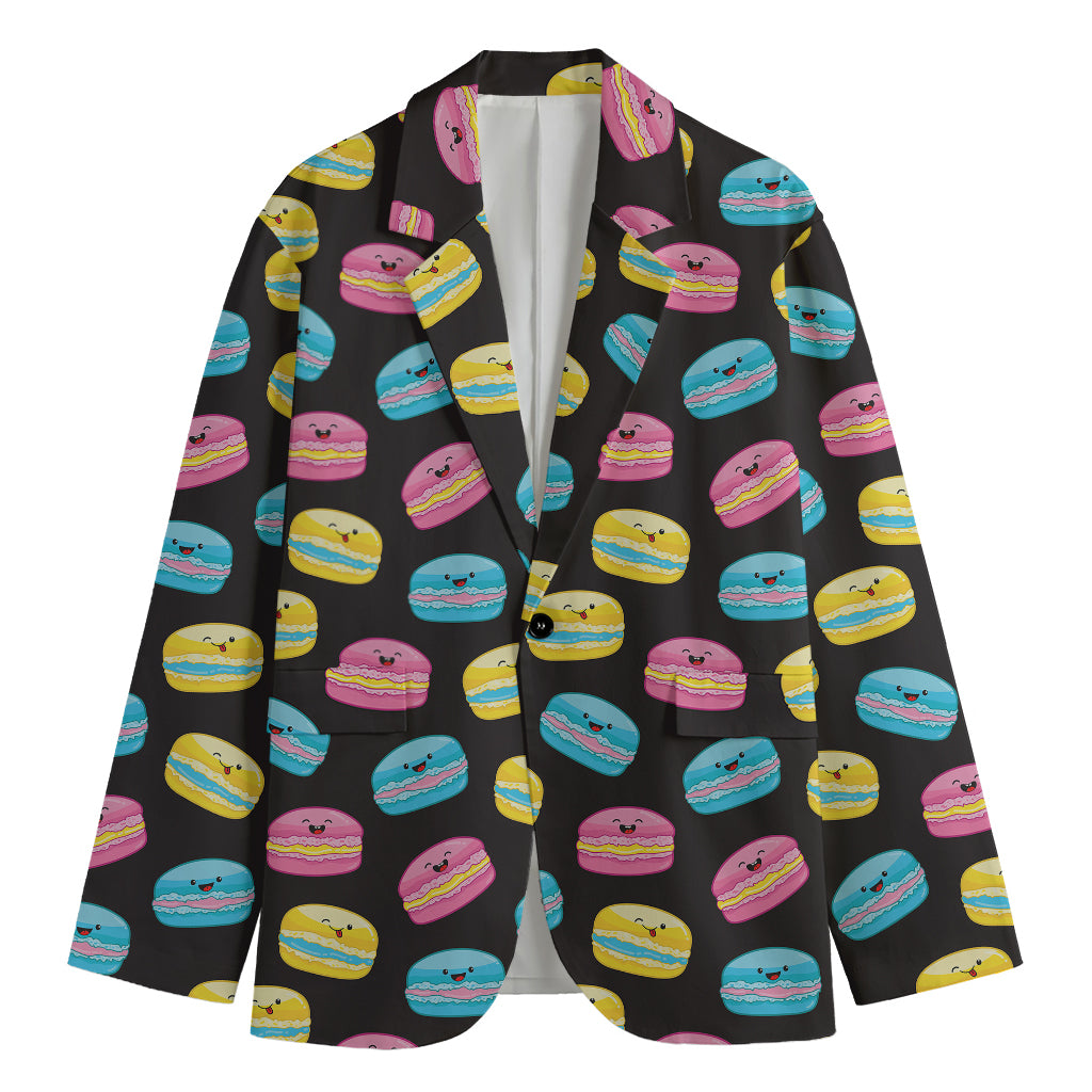 Happy Macarons Pattern Print Men's Blazer