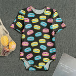 Happy Macarons Pattern Print Men's Bodysuit