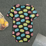 Happy Macarons Pattern Print Men's Bodysuit