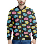 Happy Macarons Pattern Print Men's Bomber Jacket