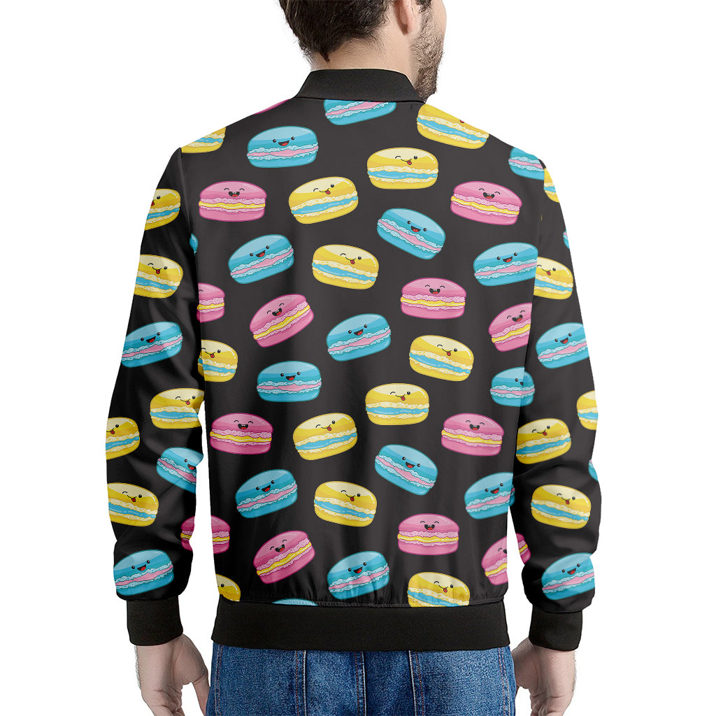 Happy Macarons Pattern Print Men's Bomber Jacket