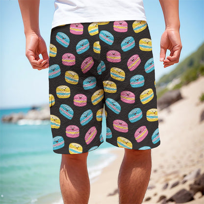 Happy Macarons Pattern Print Men's Cargo Shorts