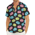 Happy Macarons Pattern Print Men's Deep V-Neck Shirt