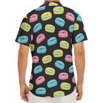 Happy Macarons Pattern Print Men's Deep V-Neck Shirt