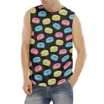Happy Macarons Pattern Print Men's Fitness Tank Top