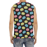 Happy Macarons Pattern Print Men's Fitness Tank Top