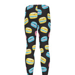 Happy Macarons Pattern Print Men's leggings